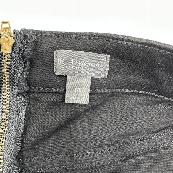 Bold Elements Black Skirt Laced Up In Front Womens Size 14 - Picture 5 of 7